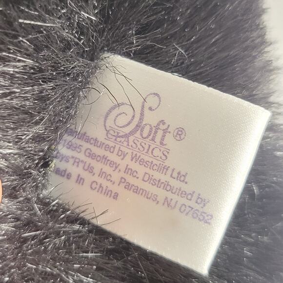 Black Bear Plush 14" 1995 Toys R Us Geoffrey Soft Classic Stuffed Animal Stuffie - Picture 10 of 11